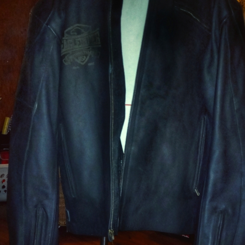 MENS XL EagleRider motorcycle Black genuine leather Jacket